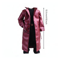 4 Pieces 1/12 Scale Trench Coat Long Lapel Action Figure Clothes Set Straight-Leg Trousers Trench Coat Outfit