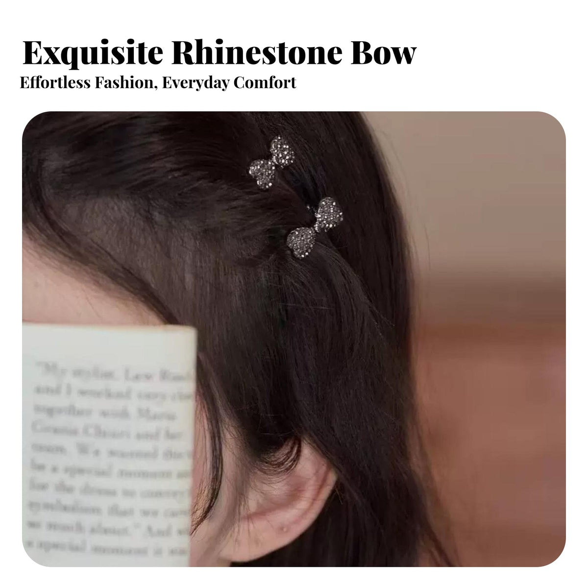 Crystal Knot Hair Fastener Cute Design Mini Crystal Knot Barrette Bangs Fastener Stylish Accessory Secure Grip
