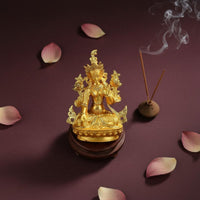 Alloy Buddha Statue Collectible Small Tibetan Buddha Statue Gilt Lotus-Born Figurine Intricate Designs for Buddhists, Home Altar