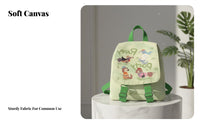 Puppy Party Canvas Mini Backpack, Cute Lightweight Cartoon Daypack for Students