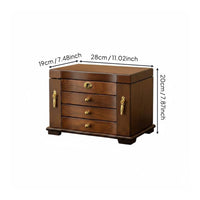 Wooden Jewelry Organizer Solid Wood Storage Case Lockable Design for Newlyweds