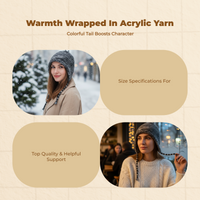 Women's Warm Knit Hat, Colorful, Ear Covers, Fall Winter