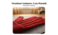 Cashmere Five-Finger Gloves Soft Texture All-Gender Warm Gloves Winter Accessory Ribbed Knit Extended Wrist Coverage