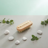 Double-Sided Foot Brush Natural Bristles Double Sided Foot Brush Wooden Handle