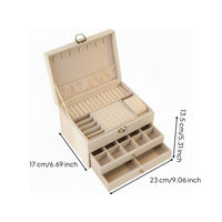 Double Tier Jewelry Box Portable Multi-Tier Jewelry Case Necklace and Band Holder Abrasion Protection for Women, Travel