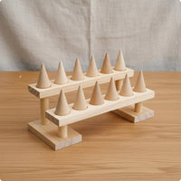Tiered-Cone Stand Wooden Wood Band Display Rack Minimalist for Market Vendors