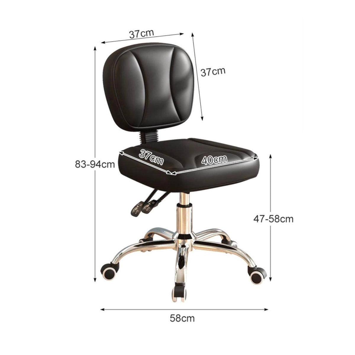 Salon Chair Padded Upholstered Stylist Chair Swivel Saddle Stool for Makeup Room