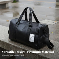 PU Leather Travel Bag Gender-Neutral Design PU Leather Duffel Bag Waterproof Gym Duffel Comfortable Handles Lightweight for Men