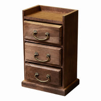 3 Drawer Desk Organizer Metal Pull Handles Wood Desktop Storage Cabinet Top Tray Wooden Storage Box