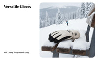 women's Ski Gloves Screen-Compatible Compatible Screen-Responsive Screen Winter Gloves Fastener Pocket Anti-Slip Palm for Skiers