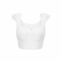 Cosplay Chest Binder Undergarment Shoulder Pads Zipper Closure Shoulder Pad Binder Top Breathable Shapewear Top for Tomboys