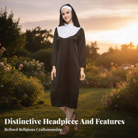 Nun ensemblefit Set Full-Length Robe Cosplay ensemblefit Lightweight for Stage Performances