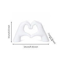Heart-Shaped Jewelry Stand Smooth Hand Heart Sculpture Solid