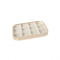 Rectangular Jewelry Tray Light Beige Accessory Storage Shallow