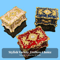 Enamel Finish Vintage Metal Jewelry Box Exquisite Handcraft Floral Embossed Trinket Case Jeweled Accent for Girls