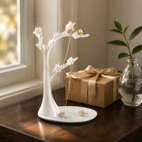 Tree Jewelry Organizer Flower Details Bracelet Rack Matte Finish