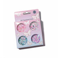 DIY Sequin Nail Art, Round Box, Floral Petals, Face Accessory