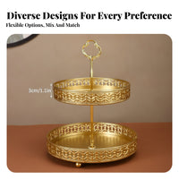 Double Layer Fruit Tray 2 Tier Fruit Tray Tableware Stacked Decorative Leaf Pattern for Countertop