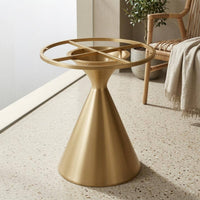 Conical Table Base Metallic-Look Finish Cross Braced Base Support Metal Table Pedestal Reinforced Furniture Part No Assembly