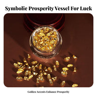 Golden Bean Display Jar Wide Mouth Design Miniature Wealth Pot Decoration Glass Treasure Basin Gift Box Included