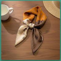 Small Square Scarf Sun Protection Square Scarf Silky Neckerchief Lightweight Printed Neckerchief Versatile Styling for Women
