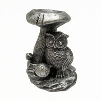 Owl Crystal Ball Base Layered Feather Texture Owl Resin Sphere Stand Sculpted