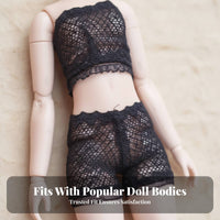 1/6 Scale Doll Lingerie Set Nightwear Design Lace Doll Set Soft Textile Underwear for Hobbyists