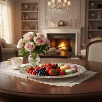 Decorative Serving Tray Gem Accents Decorative Oval Serving Tray Mirror Polished Fruit Platter