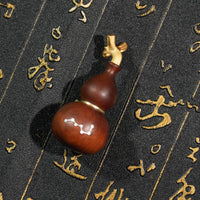 Jujube Wood Gourd Container Screw Top Lid Storage Locket for Keychain, Necklace