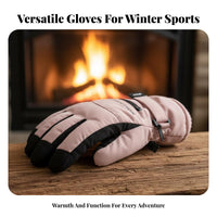 women's Ski Gloves Screen-Compatible Compatible Screen-Responsive Screen Winter Gloves Fastener Pocket Anti-Slip Palm for Skiers