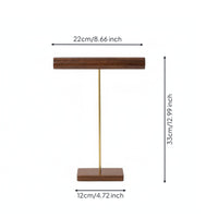 Necklace Display Stand Black Walnut Wood Jewelry Display Large Capacity