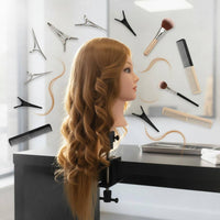 Hairdressing Training Head Heat Stylable Hairstyling Practice Head for Beginners