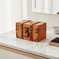 Chinese Retro Keepsake Box Multipurpose Wooden Jewelry Box with Lock Locking Wooden Treasure Chest Sturdy Wood Construction