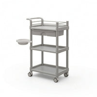 3-Tier Utility Cart Compact Three Tier Rolling Cart Smooth for Beauticians