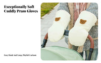2 Pieces Winter Baby Carriage Handle Cover Windproof Baby Carriage Handlebar Mittens Pushchair Handlebar Mittens Easy to Install