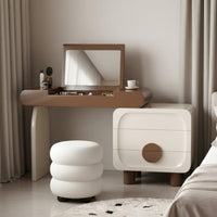 Double Use Flip-Top Vanity Desk Minimalist Design Small Space Dressing Table Compartmentalized Storage Flip Top Vanity Desk 3-in-1 Design for Dorm Room