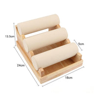 Bracelet Display Stand Padded Accessory Rack Wooden