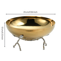 Decorative Bowl with Branch Stand Reflective Bowl with Stand Ornate for Tabletop