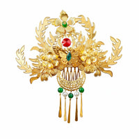 Traditional Chinese Attire Hair Adornment Handmade Traditional Chinese Attire Hair Crown Gilded Alloy Insert Comb Intricate