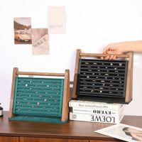 Slanted Band Display Rack Tabletop Wooden Band Display Stand Large Capacity