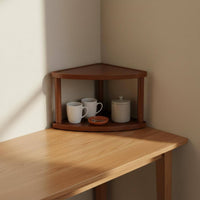 2 Tier Corner Shelf Accessible Design Corner Display Shelf Easy to Clean