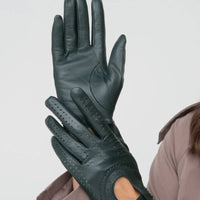 2 Pieces Women's Leather Driving Gloves Authentic Lambskin Perforated Lambskin Gloves Breathable for Drivers, Motorcyclists, Warm Weather