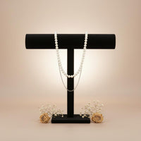T-Shaped Necklace Stand Tall Design Black Jewelry Display Stand Elegant