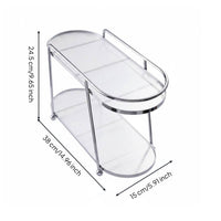 2-Tier Oval Storage Rack Multi-Purpose 2-Tier Countertop Organizer Vintage