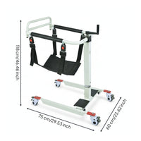 Manual Patient Transfer Lift Reinforced Patient Lift with Hammock-Style Seat High-Strength Manual Transfer Chair for Patients, Toileting