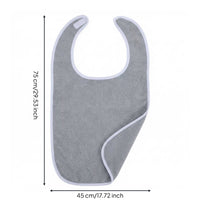 Adult Feeding Bib Absorbent Reusable Adult Bib Stain Resistant for Elderly, Seniors