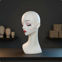 Mannequin Head with Shoulders Smooth Surface Head and Shoulder Display PVC for Retail Store, Salon