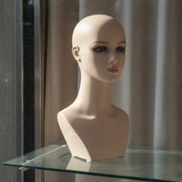 Hairpiece Mannequin Head Bald Cap Area PVC Hairpiece Head Neck and Shoulders
