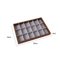 Velvet Jewelry Display Tray Peach Wood Finish for Dresser Top