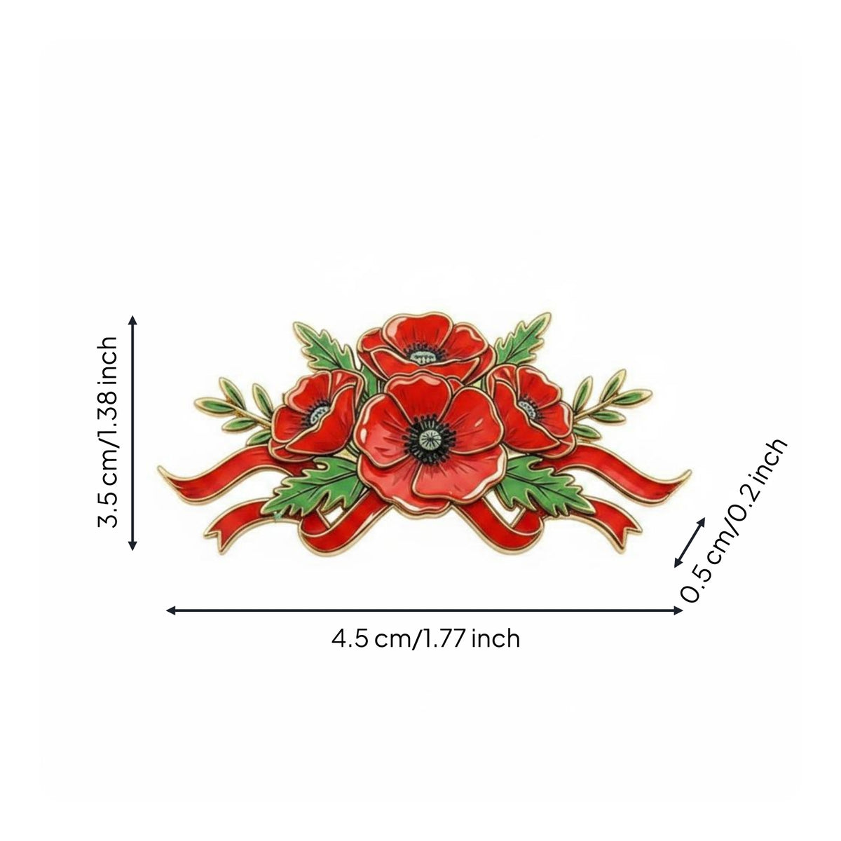 Remembrance Brooch Veterans Day Fashion Accessory Secure Safety Clasp